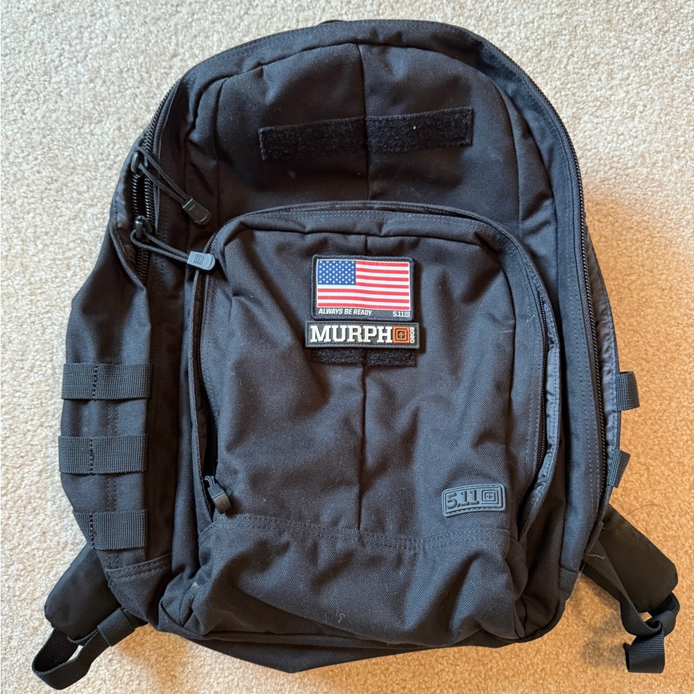 5.11 Tactical Black Backpack with Flag Patch